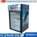 Glass door mini refrigerator showcase